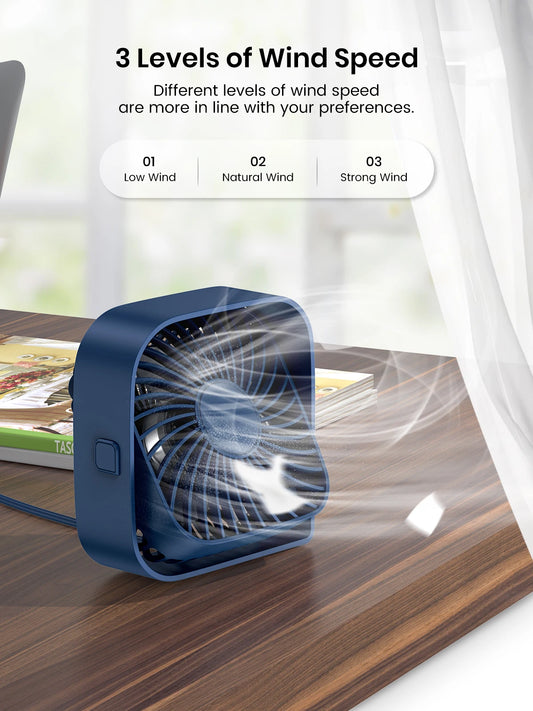 4.8" Mini Portable USB Desk Fan | Ultra-Quiet 360° Airflow