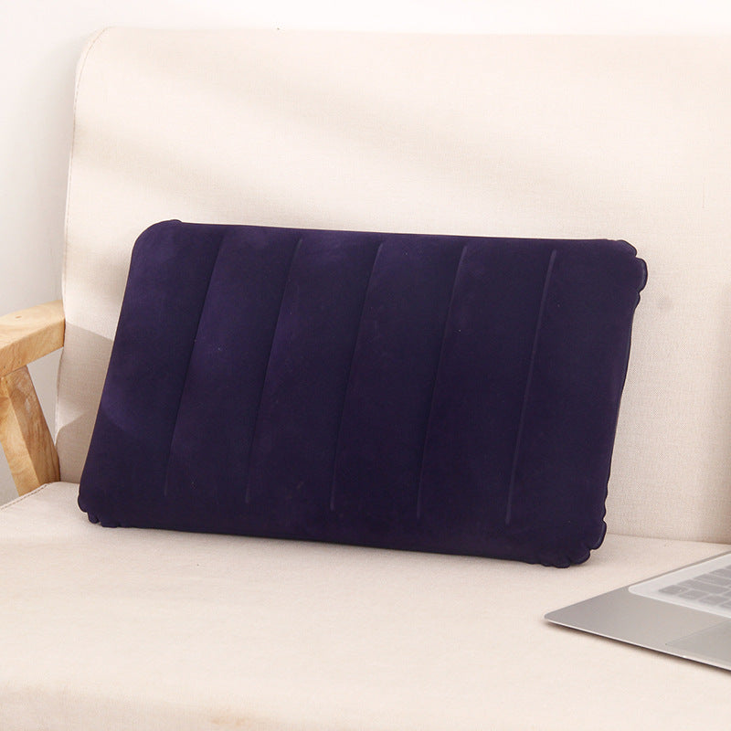 Ultra-Compact Flocked Outdoor Pillow – Inflatable Beach/Camping/Nap Pillow