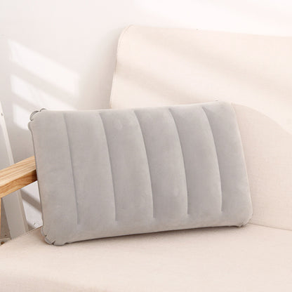 Ultra-Compact Flocked Outdoor Pillow – Inflatable Beach/Camping/Nap Pillow