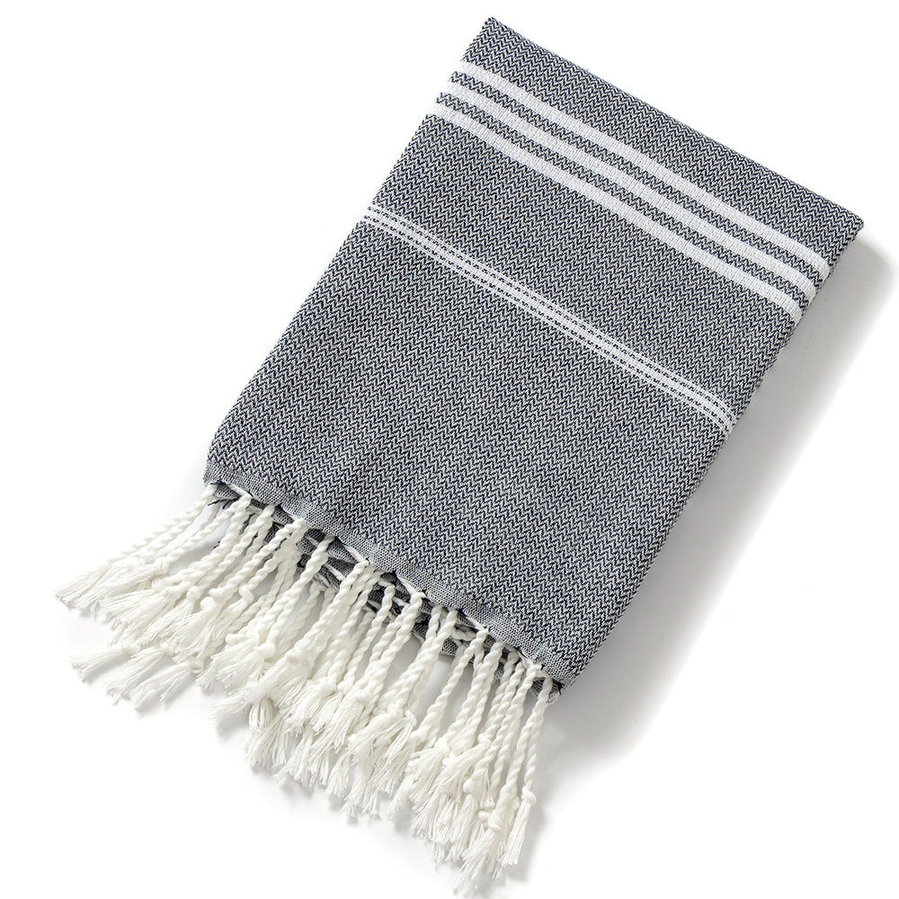 The Aegean Striped Turkish Beach Towel – Quick-Dry & Lightweight (90x180cm)
