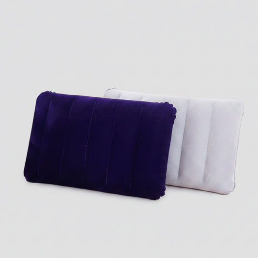 Ultra-Compact Flocked Outdoor Pillow – Inflatable Beach/Camping/Nap Pillow