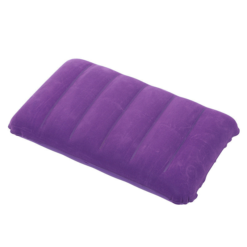 Ultra-Compact Flocked Outdoor Pillow – Inflatable Beach/Camping/Nap Pillow