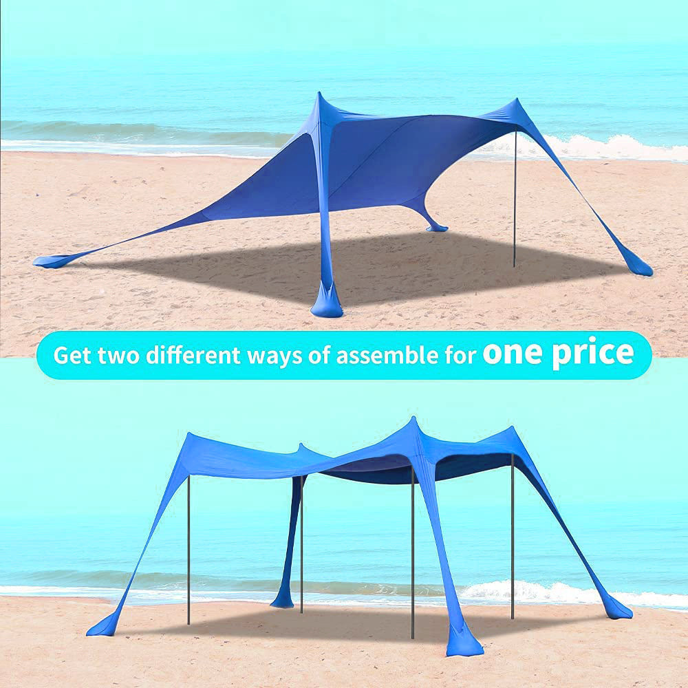 Oversized Lycra Beach Canopy Sunshade – Wind-Resistant Family Tent