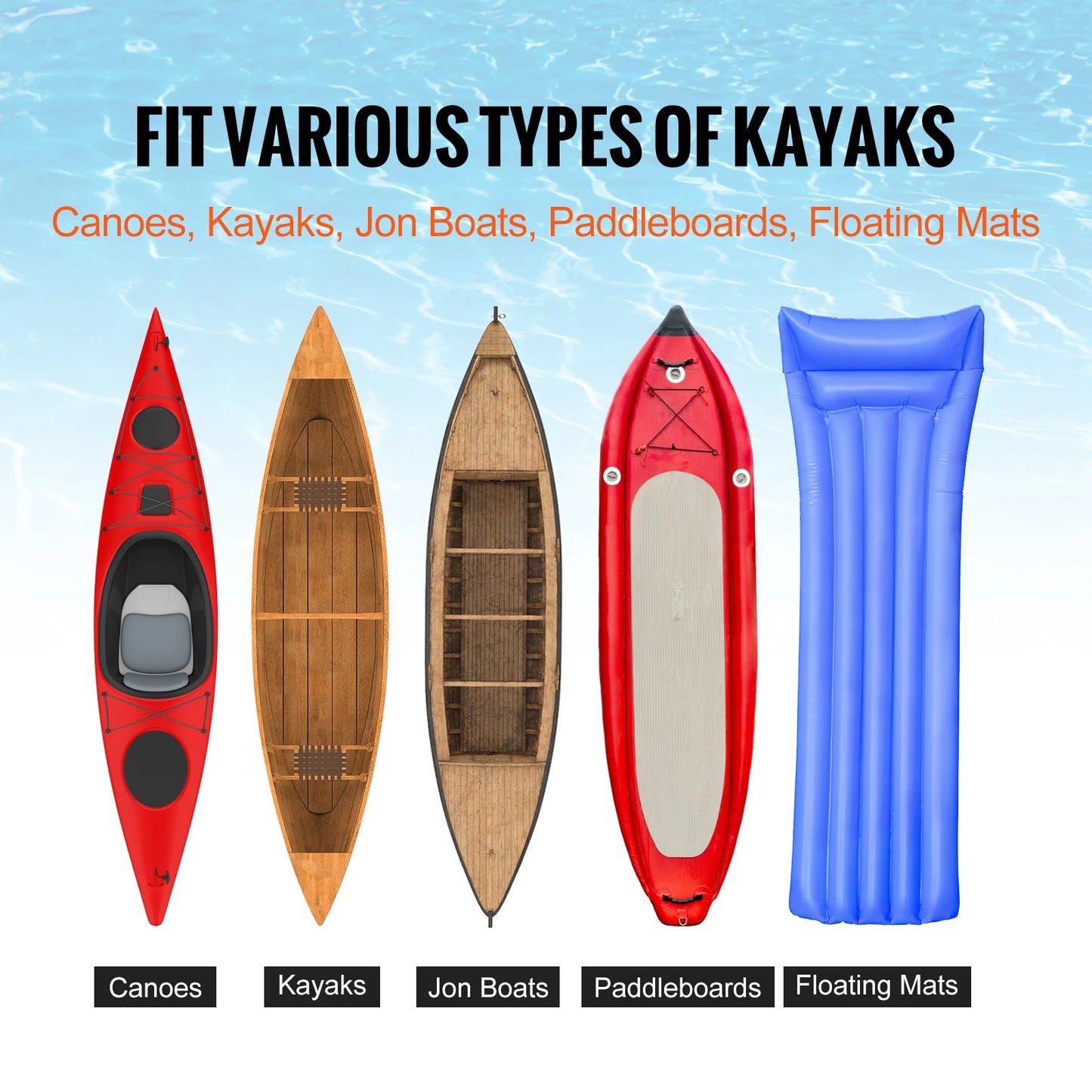 Heavy-Duty Foldable Kayak Cart | All-Terrain Canoe & Paddleboard Dolly (450 lbs Capacity)