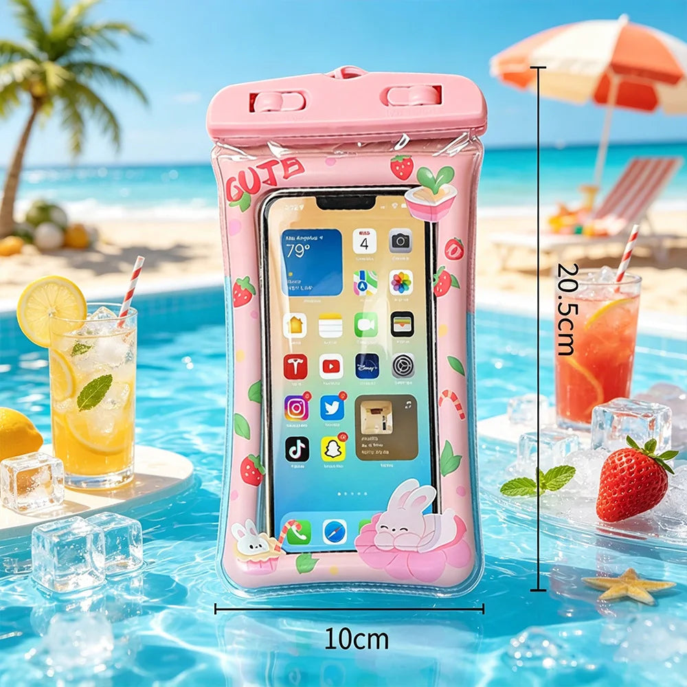 Cartoon Design Waterproof Floating Phone Pouch Underwater Photography Dry Bag