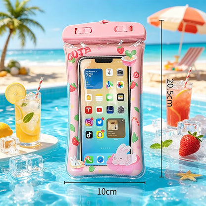Cartoon Design Waterproof Floating Phone Pouch Underwater Photography Dry Bag
