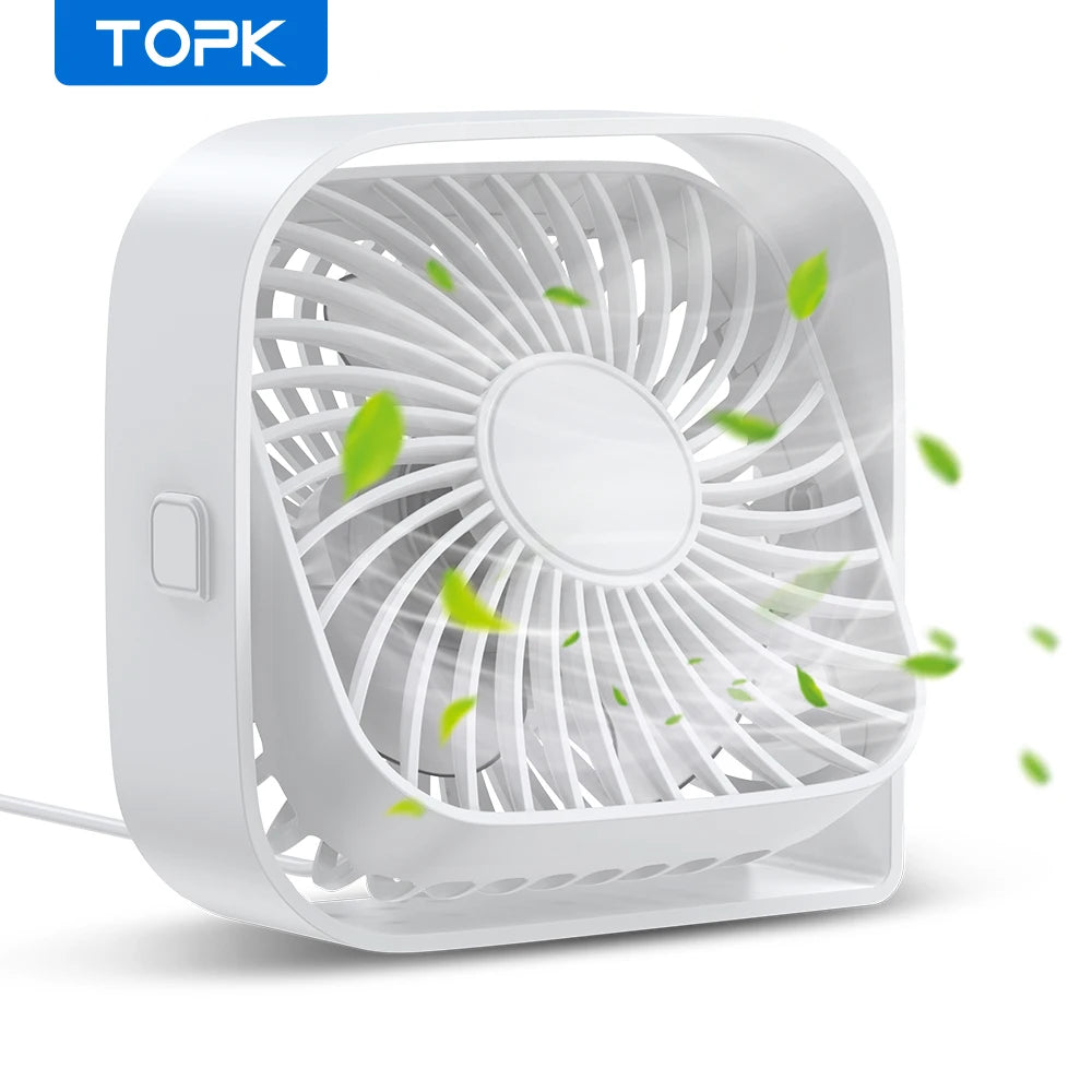 4.8" Mini Portable USB Desk Fan | Ultra-Quiet 360° Airflow