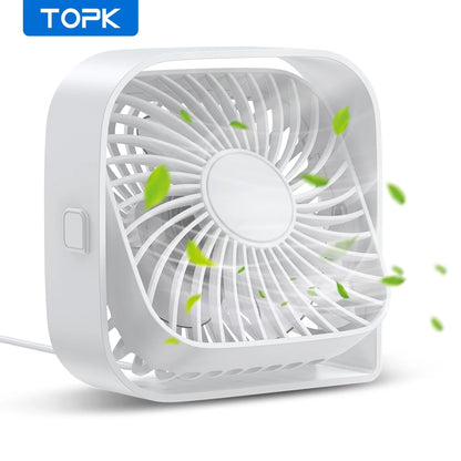 4.8" Mini Portable USB Desk Fan | Ultra-Quiet 360° Airflow