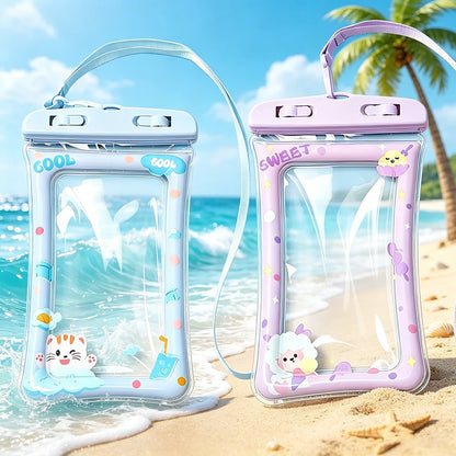 Cartoon Design Waterproof Floating Phone Pouch Underwater Photography Dry Bag