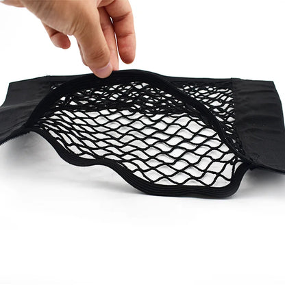 Mesh Pocket Car Seat Back Organizer Trunk Elastic String Net Portable Storage Bag