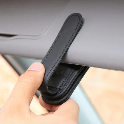 Sunglasses Holder Suitable for Car Sunshades Magnetic Leather Sunglasses Clip and Ticket Clip Car Sunshade Accessories