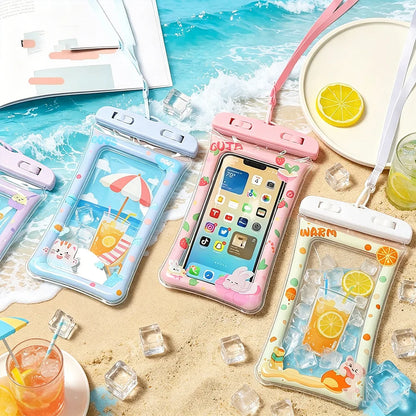 Cartoon Design Waterproof Floating Phone Pouch Underwater Photography Dry Bag
