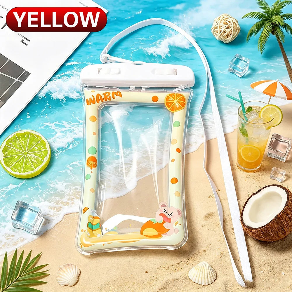 Cartoon Design Waterproof Floating Phone Pouch Underwater Photography Dry Bag