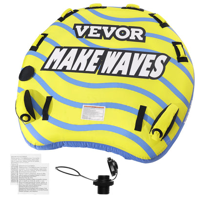3-Person Inflatable Towable Tube for Boating | Heavy-Duty 62" Water Sports Tube with Stabilizer Fins