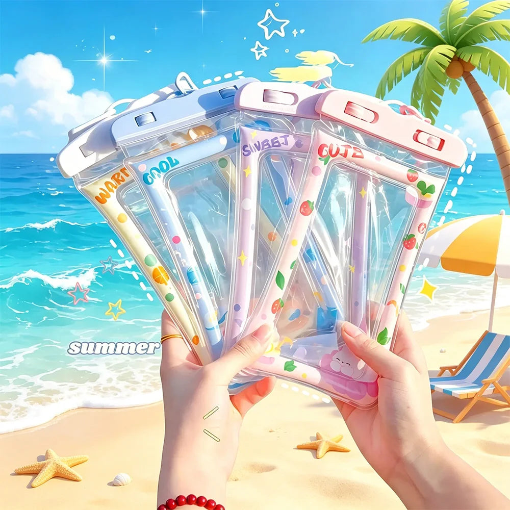 Cartoon Design Waterproof Floating Phone Pouch Underwater Photography Dry Bag