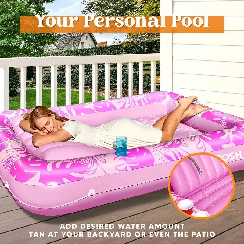 The Sunbather Inflatable Tanning Pool - Pink