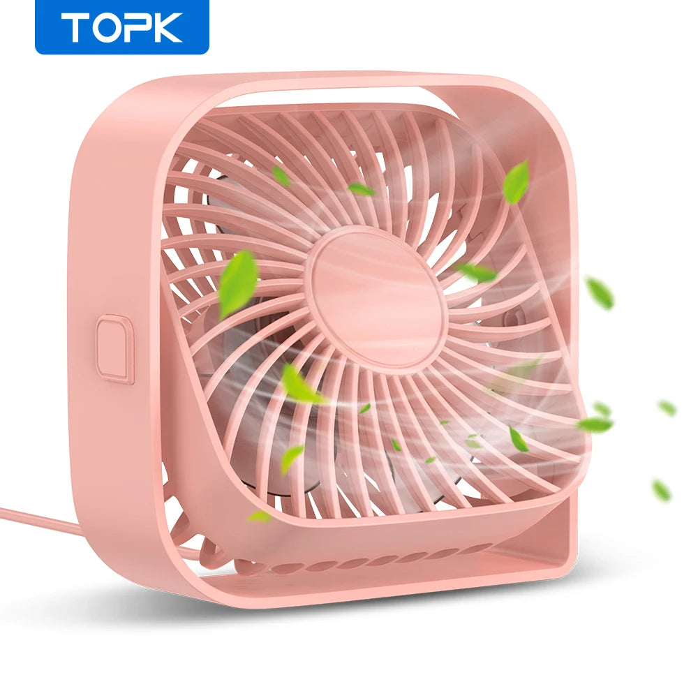 4.8" Mini Portable USB Desk Fan | Ultra-Quiet 360° Airflow