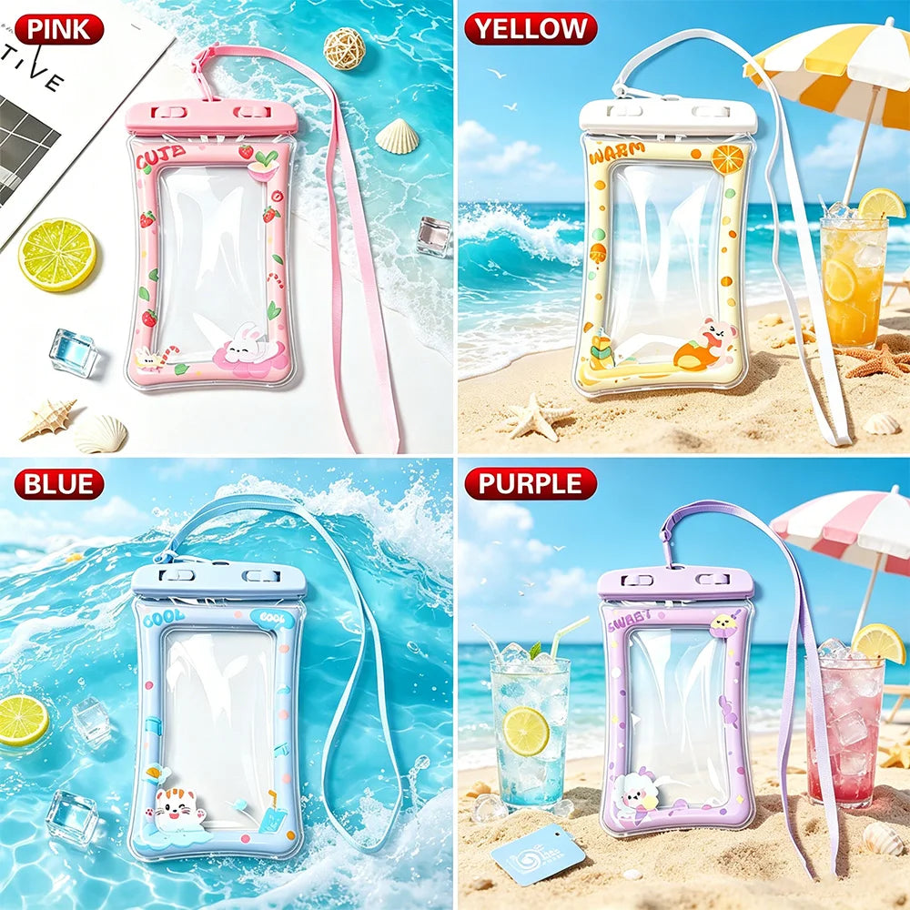 Cartoon Design Waterproof Floating Phone Pouch Underwater Photography Dry Bag