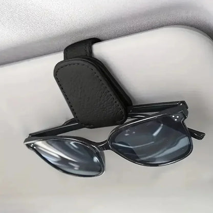 Sunglasses Holder Suitable for Car Sunshades Magnetic Leather Sunglasses Clip and Ticket Clip Car Sunshade Accessories