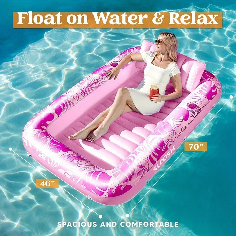 The Sunbather Inflatable Tanning Pool - Pink