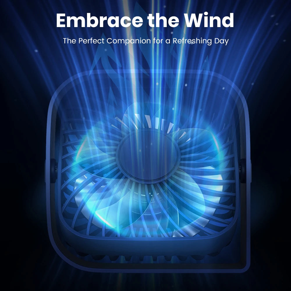 4.8" Mini Portable USB Desk Fan | Ultra-Quiet 360° Airflow