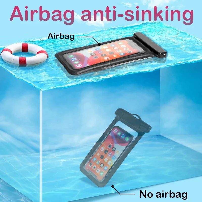 Floating Waterproof Airbag Outdoor Swimming Bag Phone Case