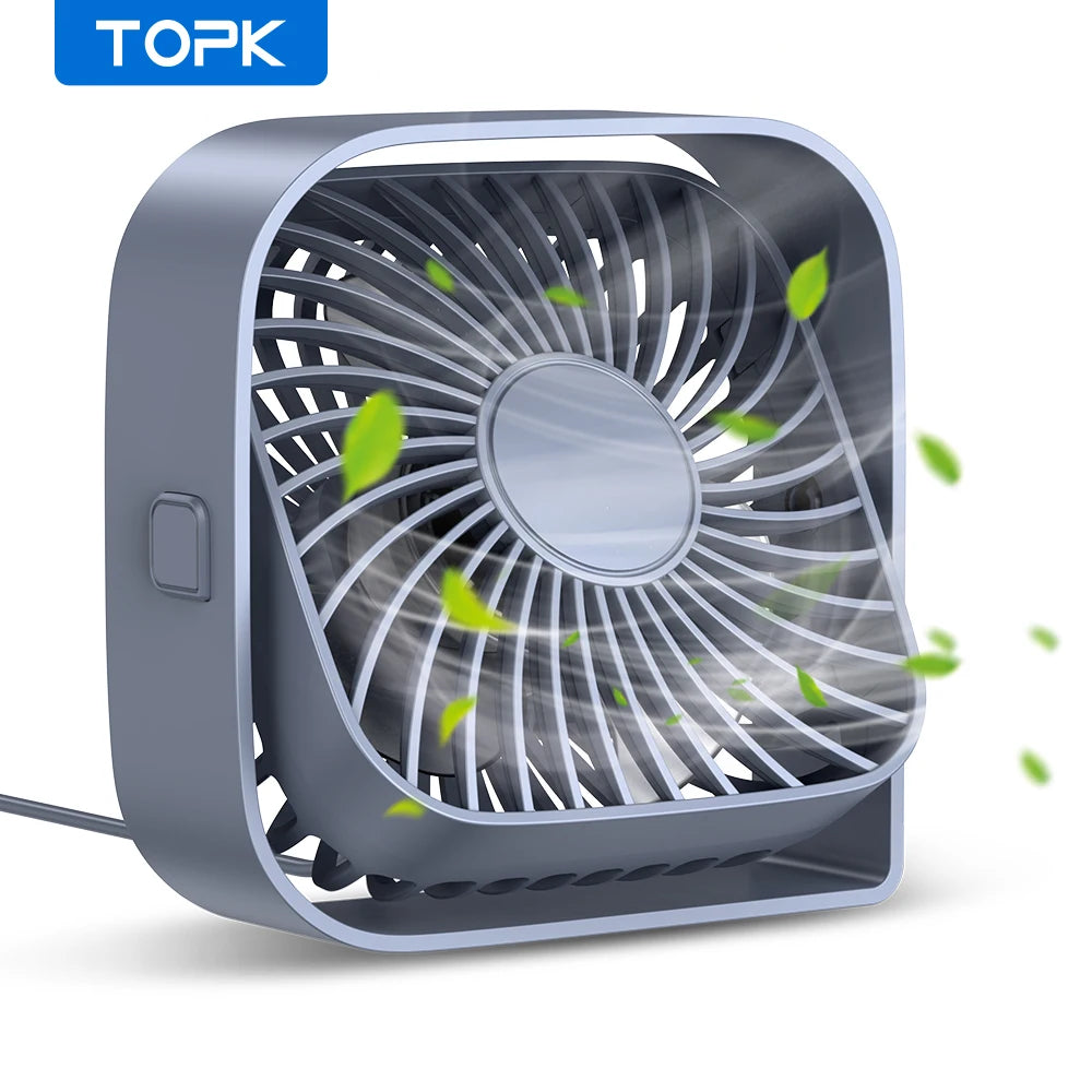 4.8" Mini Portable USB Desk Fan | Ultra-Quiet 360° Airflow