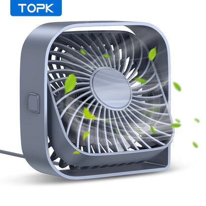 4.8" Mini Portable USB Desk Fan | Ultra-Quiet 360° Airflow