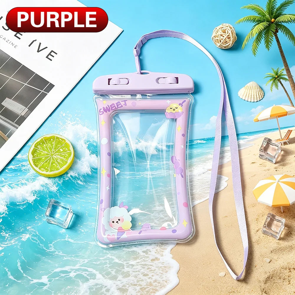 Cartoon Design Waterproof Floating Phone Pouch Underwater Photography Dry Bag