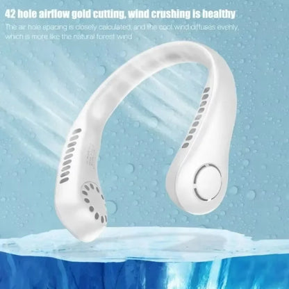 Mini Neck Mounted Fan Portable Bladeless Neck Rechargeable Air Cooler 3 Speed Mini Summer Sports Fan Outdoor Long endur