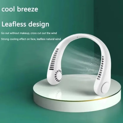 Mini Neck Mounted Fan Portable Bladeless Neck Rechargeable Air Cooler 3 Speed Mini Summer Sports Fan Outdoor Long endur