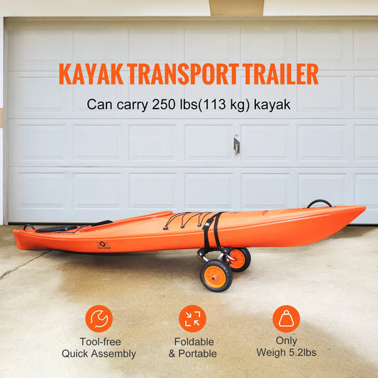 Heavy-Duty Foldable Kayak Cart | All-Terrain Canoe & Paddleboard Dolly (450 lbs Capacity)